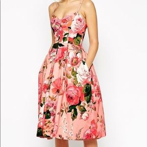 ASOS Floral Tea Length Dress